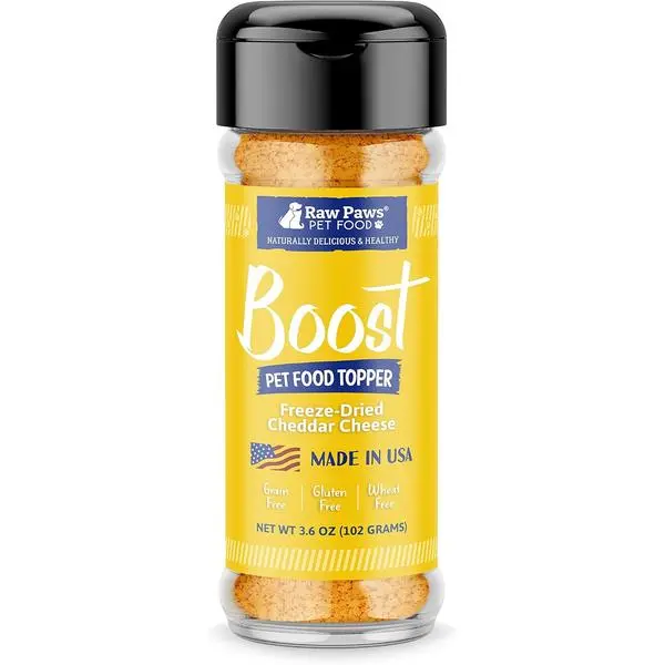 Boost Pet Food Topper Freeze-Dried Cheese, 3.6-oz - Made in USA - Dog Food Toppers for Picky Eaters - Dog Cheese Treats Dog Food Seasoning - Meal Toppers for Dogs, Kibble Toppers for Dogs