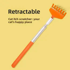 Cat Massager Interactive Scratcher Telescopic Comb for Long-haired Cats Grooming Self-cleaning Brush Ragdoll Toy Pet Comb