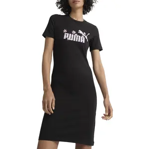 PUMA Womens Essentials Slim Floral Short Sleeve Dress Casual Casual - Black