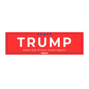 Trump, Make Gas Prices Great Again, Bumper Sticker, Rectangle, Red w White