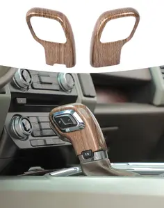 For 2015-2020 Ford F150 Car Center Console Gear Shift Head Cover Trim Interior Decoration Accessories High-Quality ABS Carbon Fiber Black Wood Grain Easy Installation