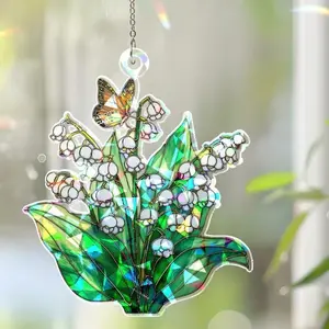 Lily of the Valley Suncatcher: Holographic Acrylic Butterfly Window Hanging