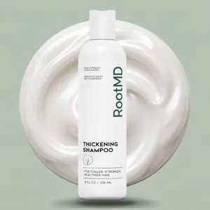 RootMD Nourishing Volumizing Hair Thickening Shampoo - 8 fl oz Liquid Daily Cleanser with Saw Palmetto, Rosemary Oil, Pumpkin Seed Oil for Fuller, Stronger, Healthier Strands, Scalp Revitalizing Solution, Haircare, Scalp Hair Care, Restore