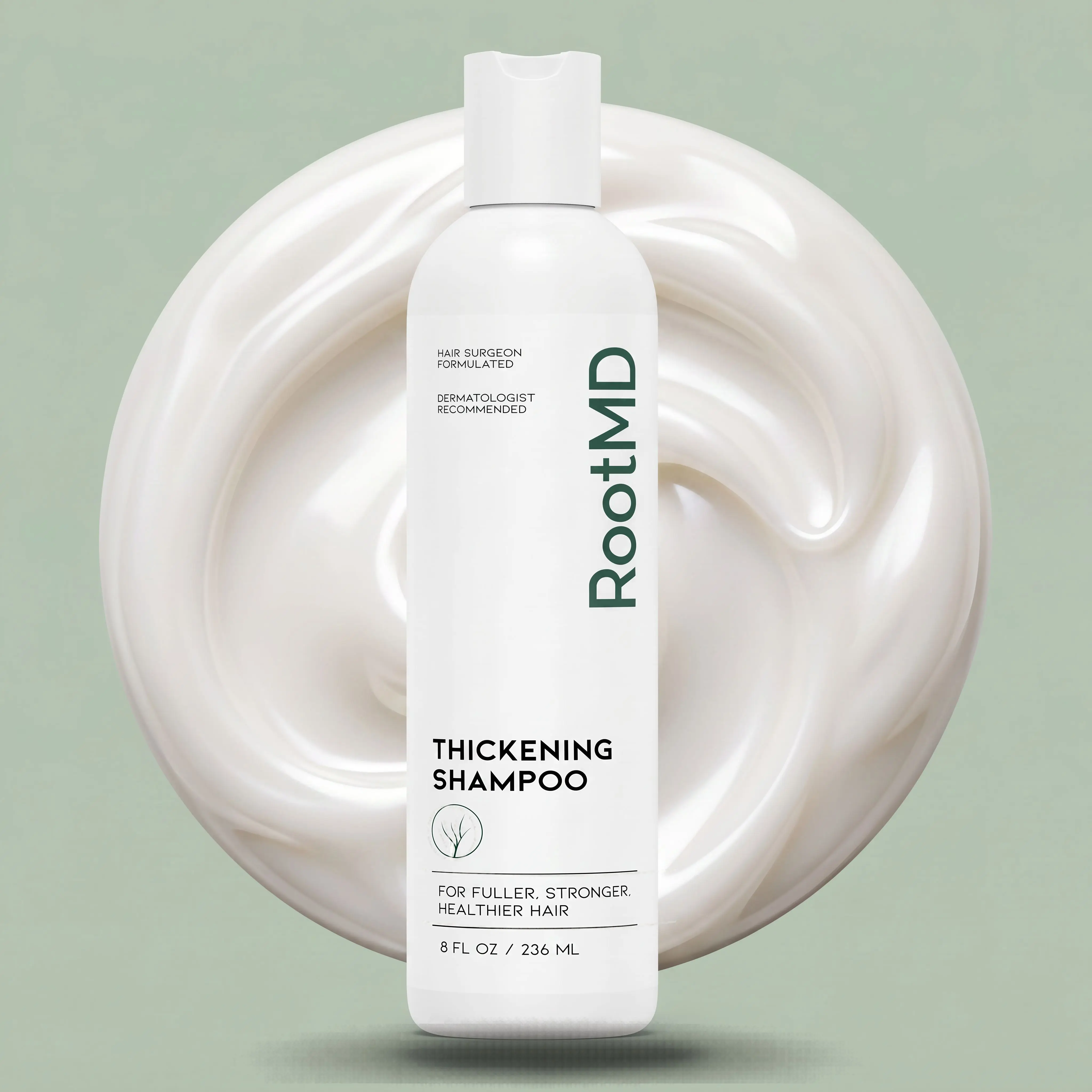 RootMD Hair Thickening Shampoo Daily Cleanser with Saw Palmetto Rosemary Oil Pumpkin Seed Oil for Fuller Stronger Healthier Hair 8 fl oz Scalp Revitalizing Solution