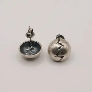 Oxidized Silver Sterling Handcrafted Lightening Design Earrings - Women's Jewelry