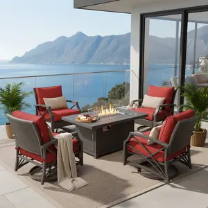 Novi 5-Piece Outdoor Fire Pit Table Set for Patio