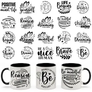 20pcs/set Inspirational Quotes UV DTF Transfer Stickers, Sticker Packs, Motivational Phrases for Mugs & Tumblers, Ideal for Crafting & Positivity Lovers