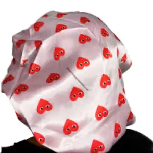 Bonnet - Stylish Silk Double Lined Design with Red Pattern