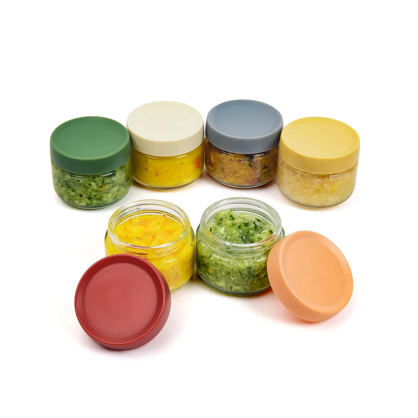 Glass Dressing Containers To Go Sauce Cups Mini Condiment Dip Jars with Lids Lunch Box Accessories,6-Pack
