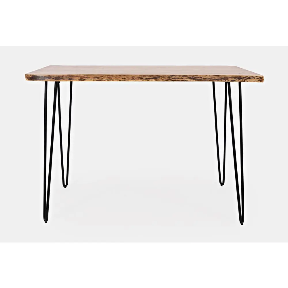Indoor Brown Acacia Wood Counter-Height Dining Table - Natural Grain Solid Top, Rustic Charm for Kitchen Casual Meals, Family Gatherings, Entertaining Guests