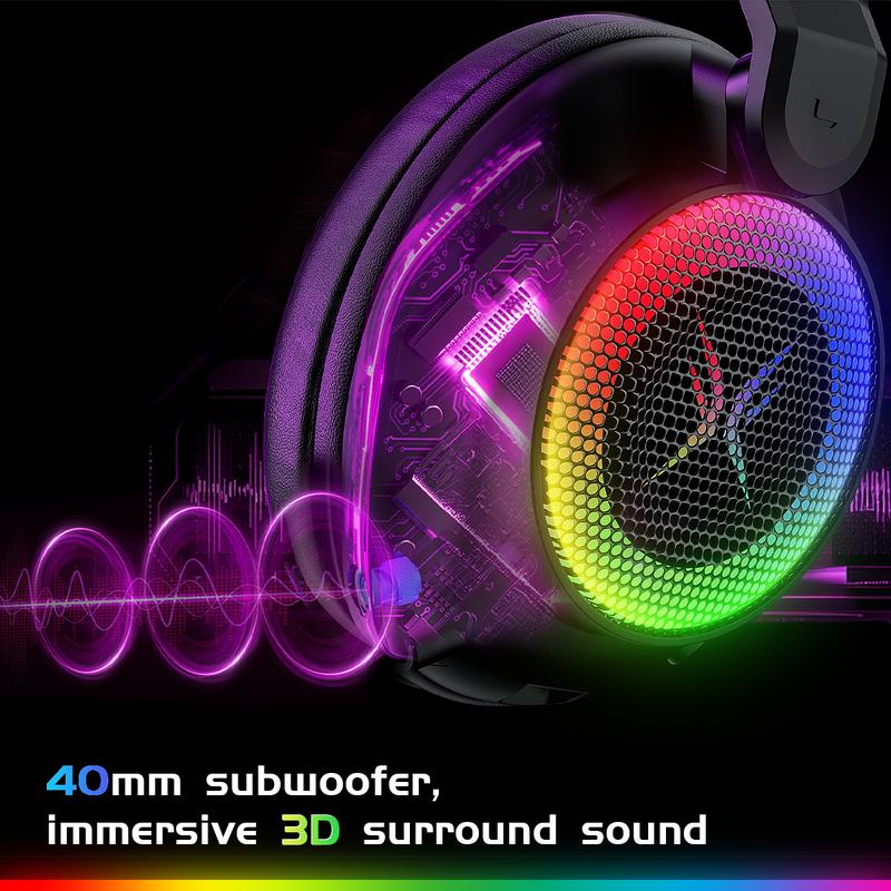 [New Upgrade] TAGRY TRONICX K12 Wireless Gaming Headset - 40mm Drivers - Memory Foam Cushion - Version  5.3-USB-A/C Dual Interface 2.4G - Wired 3.5mm Audio Jack - For PC, Mac, PS4, PS5,Switch, Smart Phone, Laptop, Smart Watch, Tablet