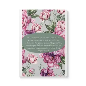 Filipenses 4:6-7 Floral Scripture Journal softcover notebook | Biblia, oraciones, gratitud con versiculo biblico y flores