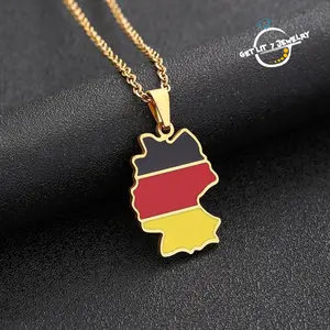 German Map Flag Necklace | Fashionable & Versatile | Anniversary Gift | Selected Gift |