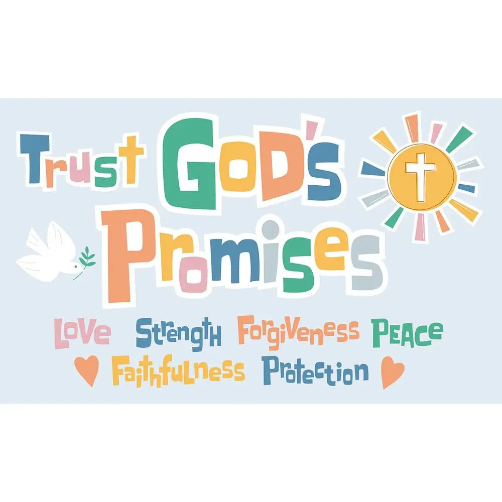 Religious Trust God's Promises Polyester Backdrop, 5 ft. x 3 ft. Religious Trust God's Promises Polyester Backdrop, 5 ft. x 3 ft.