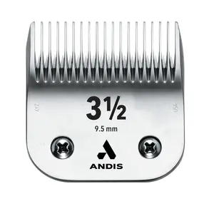 Andis – 64089, Heavy-Duty Detachable Clipper Blade - Stainless-Steel with Carbon-Infused, Close Cutting & Long-Life Blade - Compatible with Most Series -Size 3-1/2, 3/8-Inch Cut Length, Chrome