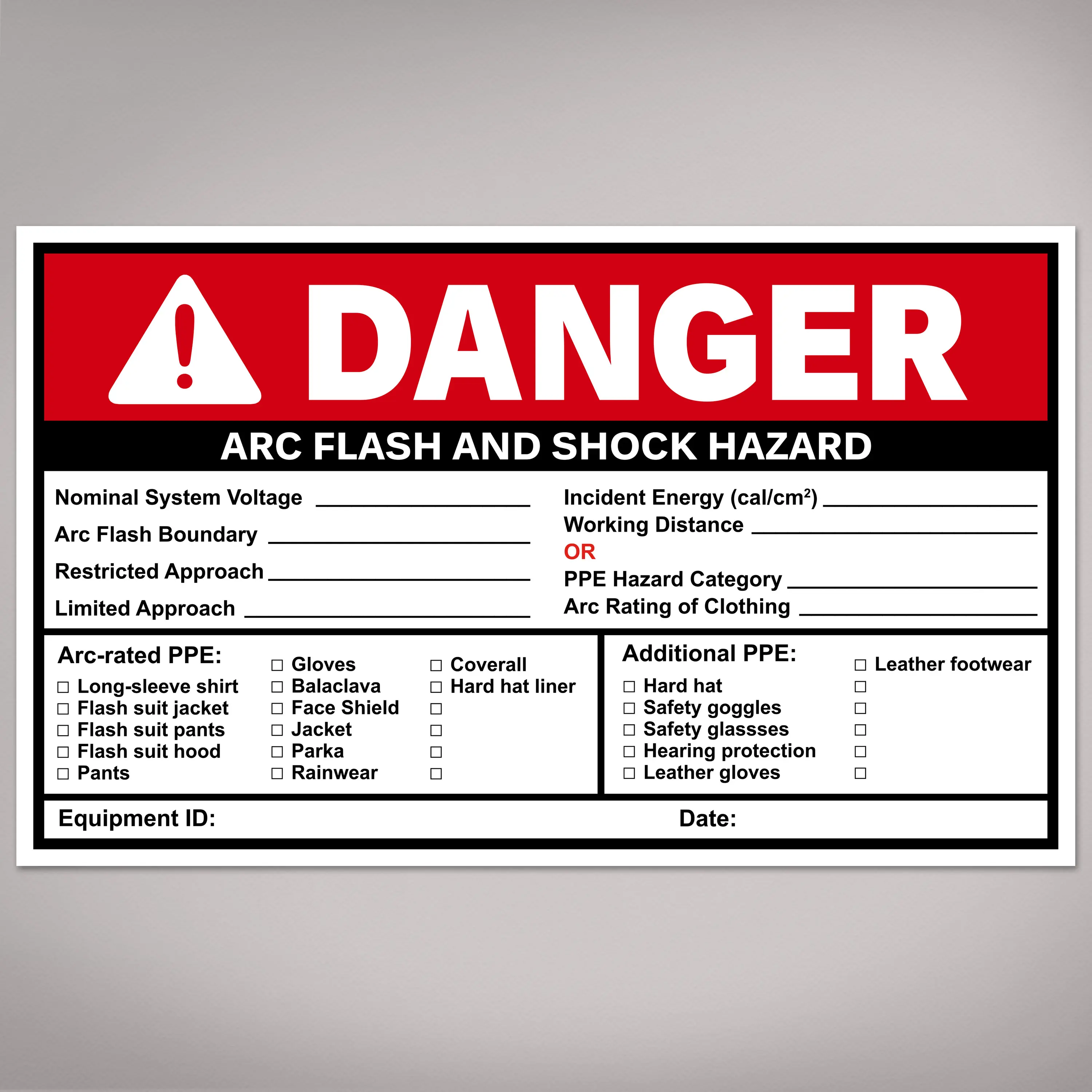 Avery Arc Flash/Shock Workplace Safety Warning Labels, Self Adhesive Rectangular Sticker Decals, Waterproof, UV Resistant, Preprinted, Handwrite-Only, 4.75in x 7.75in, 100 Count