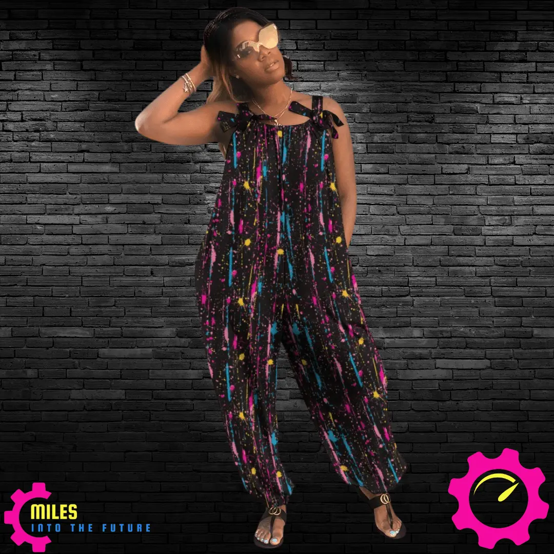 Neon Night Splatter Baggy Jumpsuit