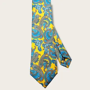 Yellow Blue Paisley Tie
