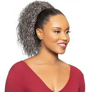 Foxy Silver Synthetic Drawstring Ponytail - DS 016