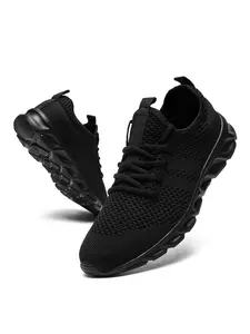 Men's Minimalist Lace Up Low Top Sneakers, 2025 New Style Casual Breathable Comfortable Sports Knitted Walking Sporty Running Trainers Shoes, All-match Basic Shoes for Daily Wear