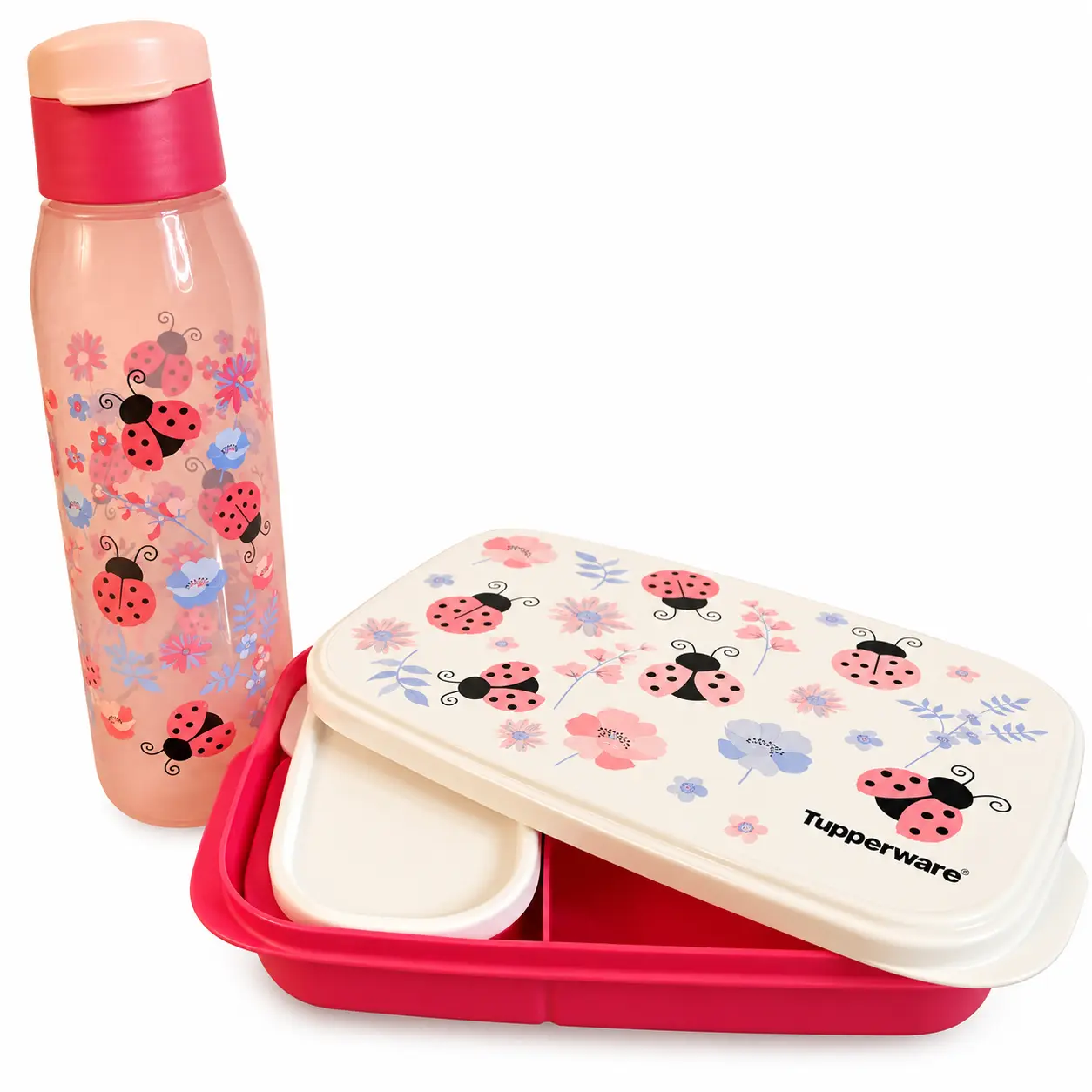 Tupperware Ladybug Slim Lunch Container & Water Bottle Set