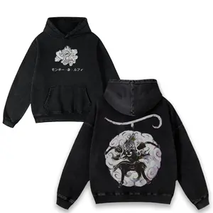 Lufi JoiBoy One Pice-hoodie RetroVintage Unisex Anime Manga Acid Washed  Cotton Tshirt Gift For Anime Fan Tees Vintage Shirts T-shirt Men's Graphic Round Neck Fabric Menswear Top Oversized Black Casual Crewneck Summer Piece Devil Fruit clothing men