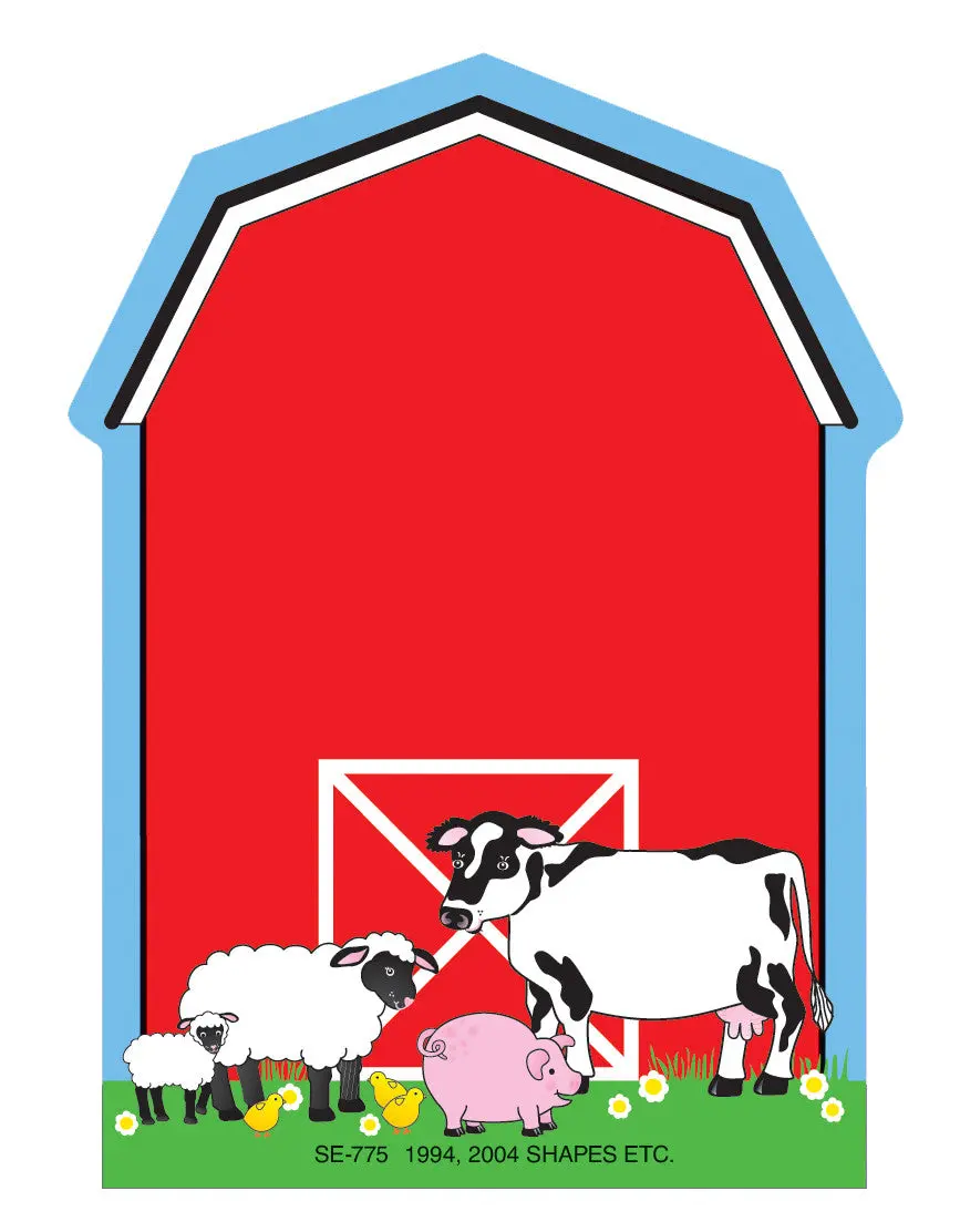 SHAPES ETC. Mini Notepad, 3" x 3", 35 Sheets, Acid-Free, Farm Themed Barn Office Stationery