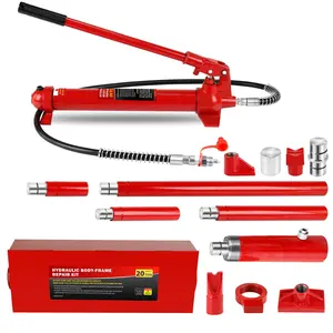 GAOMON 20 Ton Porta Power Kit, Portable Hydraulic Jack with 4.7 ft/1.43 m Oil Hose, 17 Pcs Hydraulic Ram, 44000 Lbs Capacity, Max Lifting Height 5.1" / 130mm, Ram min Height 13" / 330mm