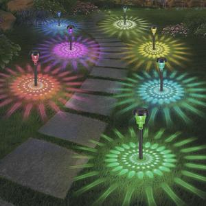 solar smart outdoor courtyard light, waterproof villa garden ambient decoration ground plug lamp, yard layout lawn lamp, upgraded version light (rgb+warm light), lighting, design