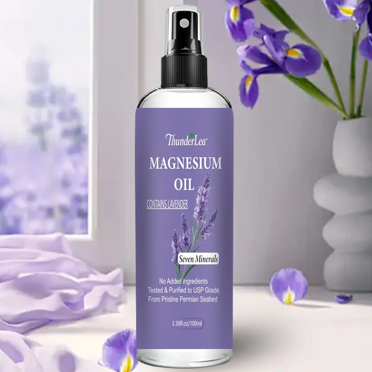 Daily Magnesium Oil Spray for Feet, Ancient Mineral Magnesium Oil Spray, Local Magnesium Supplement for Skin and Body Care, Calming Lavender, Scented, Soothing, 3.38 Fl.oz