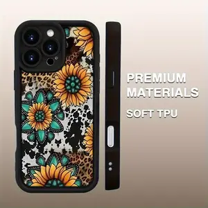 A Bestselling Creative Sunflower Pattern TPU Case for iPhone 17 Pro Max 16 16e 15 14 Plus 13 12 Mini 11 Air X XS Straight Edge Drop-Resistant Rugged Durable Cover Shell Gift 2D printing