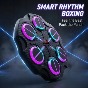 Smart Music Boxing Machine - Wall Mounted Bluetooth Boxing Target with Dynamic RGB Lights, Damage-Free Suction Cup Install, Shock Absorbing Boxing Pad for Home Workout, Adults & Kids