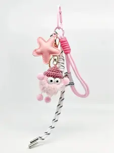 New Cute Plush Coal Ball Keychain, Adorable Soft Toy Accessory, Keychain For Bags, Bag Charm, Key Ring Decoration, All Season Fashion Gift