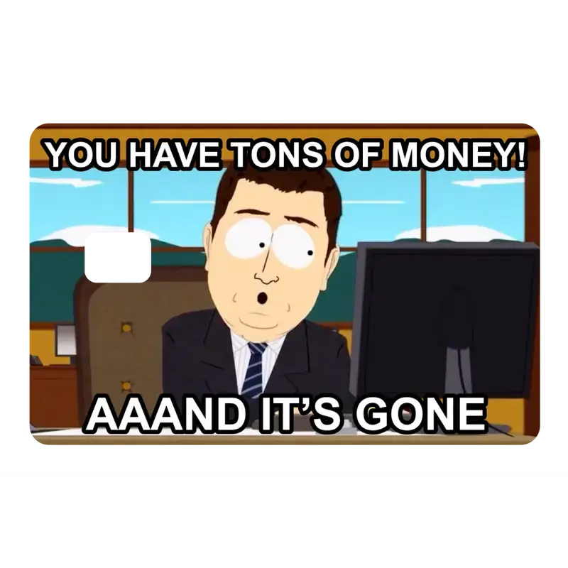 2 PACK And It's Gone! Card Skin, Funny Meme Vinyl Decal Sticker