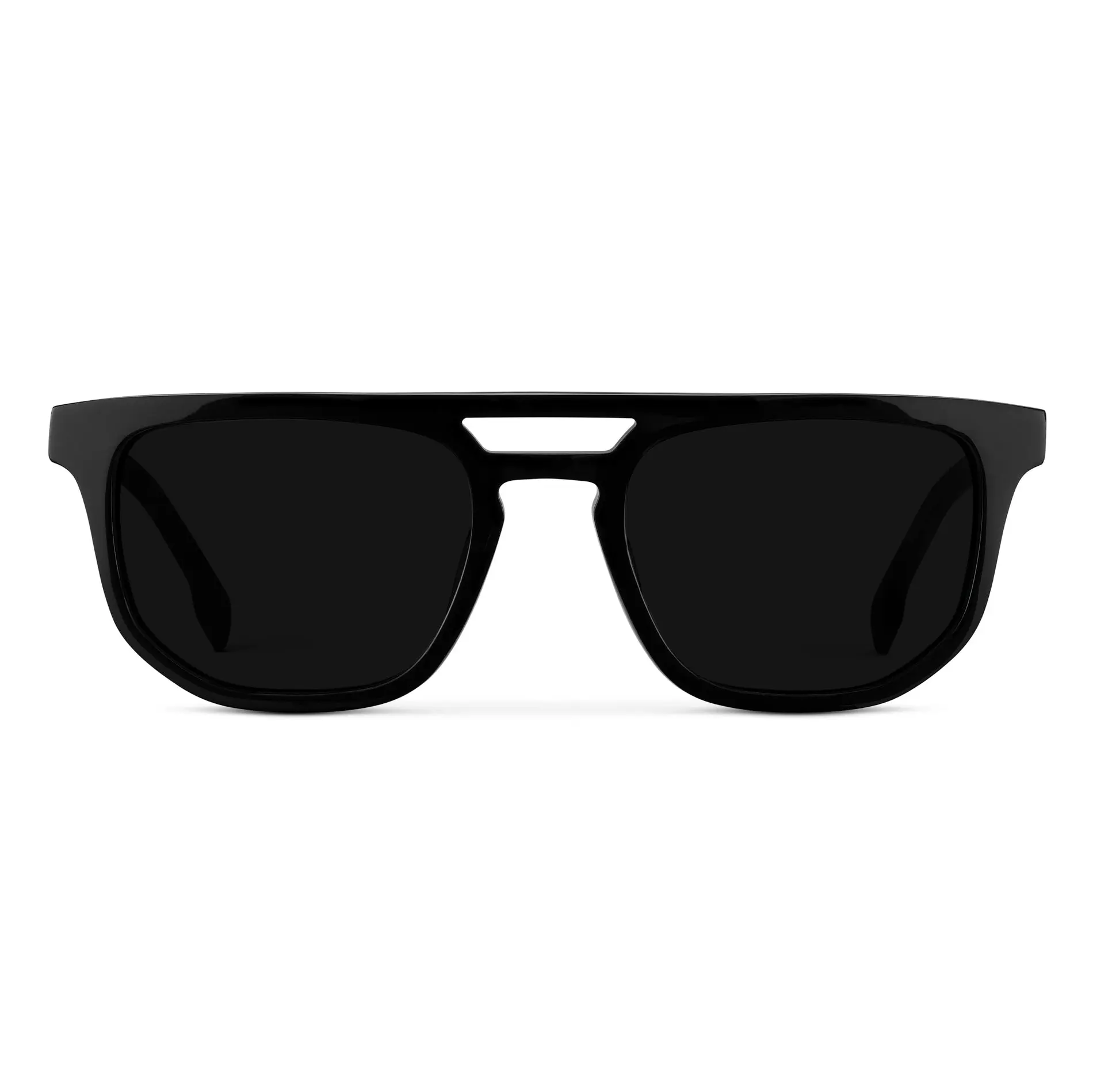 Asher - Men’s Polarized Rectangular Double Bridge Aviator Sunglasses