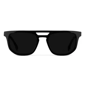 Asher - Men’s Polarized Rectangular Double Bridge Aviator Sunglasses