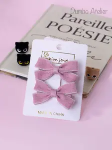 Two-Piece Handmade Fabric Butterfly Hair Clips, Cute Girl Accessories, Perfect Gift for Birthday, Festival, Daily Wear