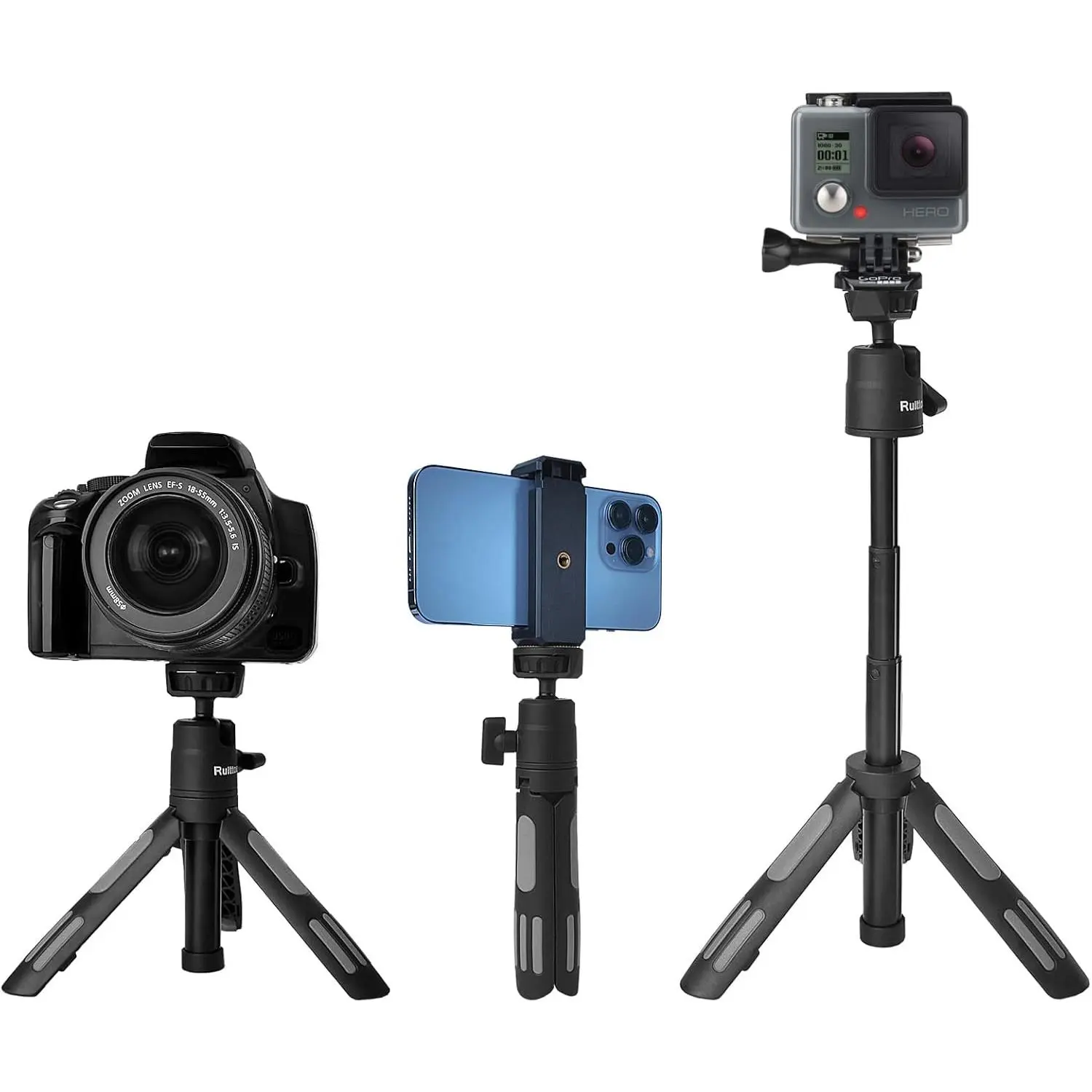 Phone Tripod Stand,  Vlogging Tripod, Selfie Stick Tripod, Go pro Extendable Tripod for iPhone, Webcam, Desktop, , Go Pro, DJI Action 5 pro, Travel 11.5inch Portable Pocket Mini Tripod