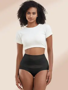 High-Waisted Cross Ice Silk Shapewear Pants for Women, Micro-Flat Angle Butt Lifting Shapewear, Plain Design, Comfortable and Stylish