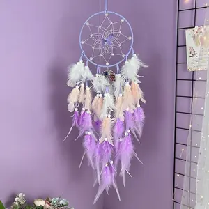 Butterfly Fairy Dream Catcher Net, Crystal Stone Life Tree Artificial Feather Wind Chime Home Shop Decoration Pendant