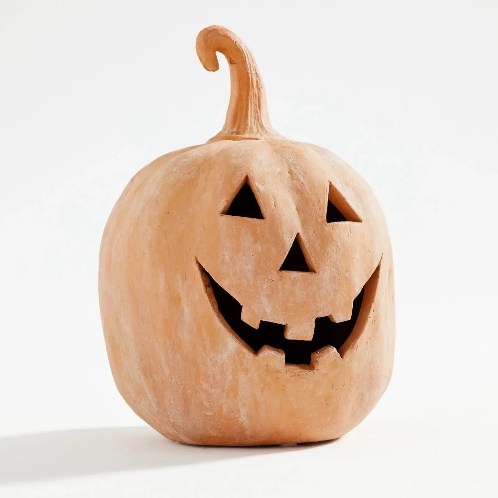 Pottery Barn Halloween Indoor Decor - Handmade Resin Terracotta Jack O' Lantern Pumpkin Outdoor Fall Porch Decor Farmhouse Cute Mantel Centerpiece