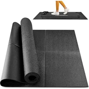 Foldable Rubber Treadmill Mat - Exercise Bike Mat with Waterproof Non-Slip Shock Absorption, Exercise Equipment Mat to Protect Floor for Home Gym Workout