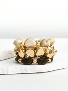 Vintage High-End Resin Beaded Bracelet, Casual Handwoven Stacking Jewelry, Stackable Bracelets, Geometric Pattern, All Seasons Accessory