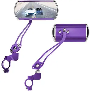 Mirrors Handlebar Rearview Mirror, Bicycle Mirrors for Handlebars 2 pack,  Mirrors for Handlebar for Electric , Mountain , and Fixed Gear  (purple)