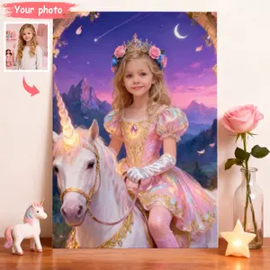 Cute Unicorn Princess Personalized Poster