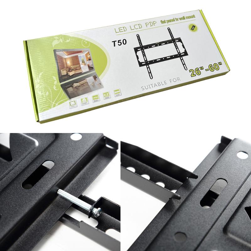 Universal Ultra-Thin Tiltable TV Wall Mount, Fits 14-42 Inch Flat Curved Screens, 25kg/55lbs Load Capacity, Max Vesa 200x200mm, TV Mount Bracket