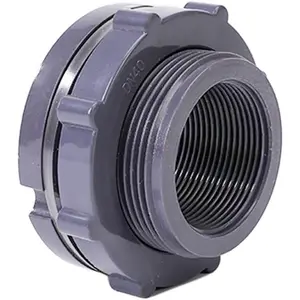 2 Inch PVC Bulkhead Fitting for Water Barrel, Water Tank, Rain Barrels,NPT2 female thread (2-1/4 inches I.D.) PVC