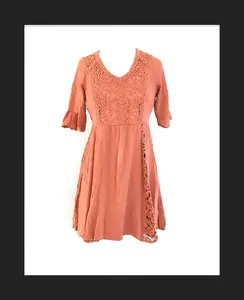 MAURICES Crinkled Crochet Tassel Dress - Size Medium