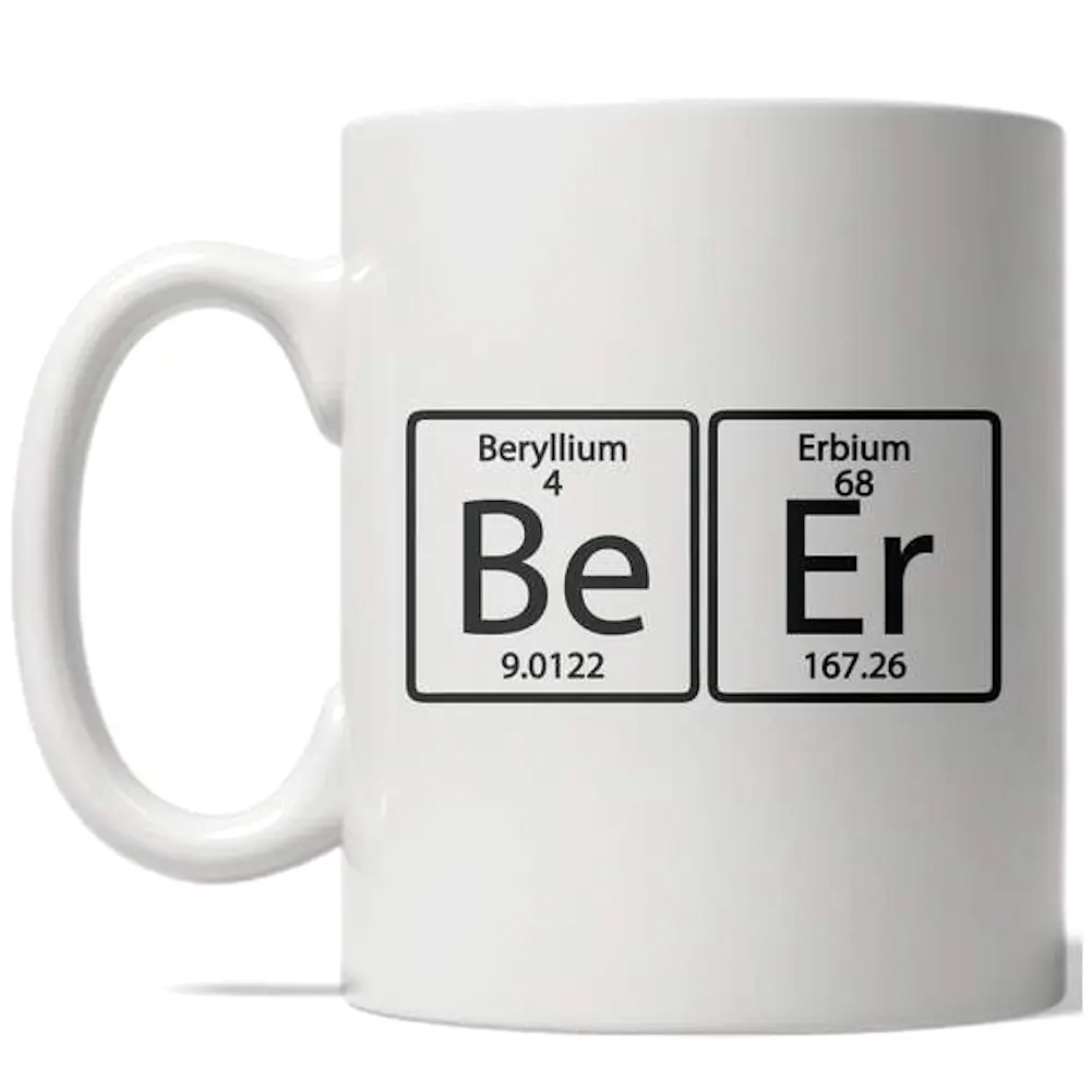 Element Of Beer Mug Funny Drinking Science Coffee Cup - 11oz Funny Coffee Mugs Ceramic Printed Drinkware Cup