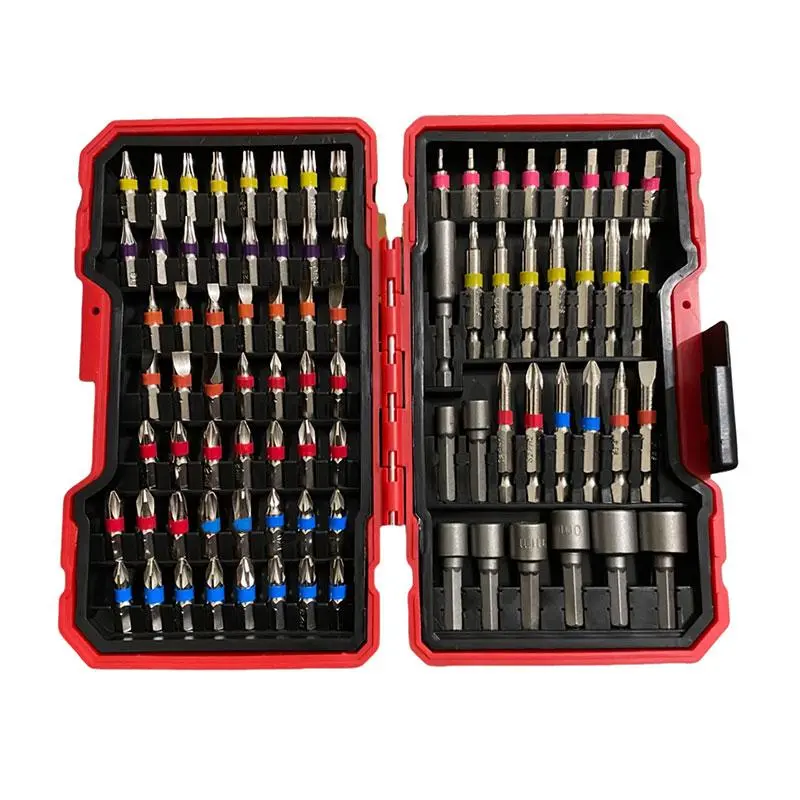 Impact Driver Drill Bit Set, Magnetic Nut Driver Set, S2 Steel Cross Slot, Slotted, Square, Star, Hex, Torx Bits, Screwdriver Bits Set, Power Tool Accessories